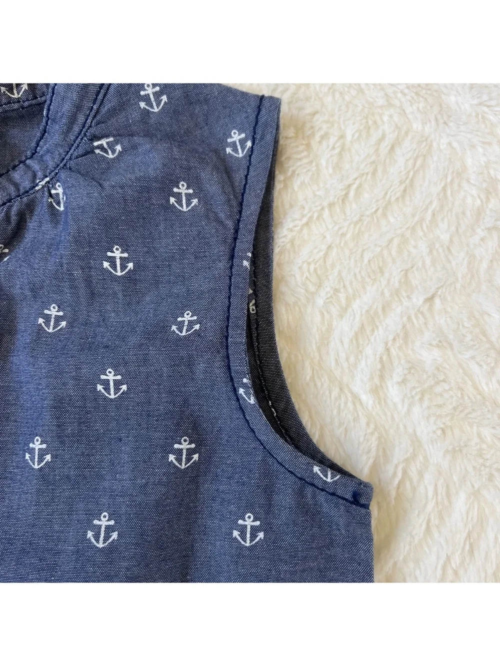 Gymboree Navy and White Anchor Print Sleeveless Romper size 7